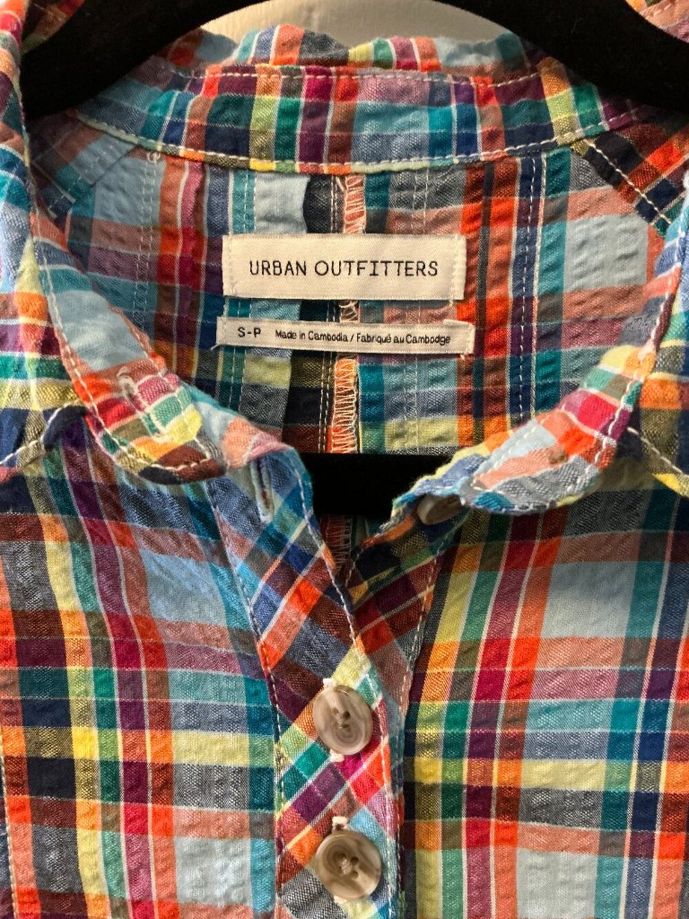 Urban Outfitters seersucker check romper jumpsuit w/pockets (shorts) S - Picture 2 of 8